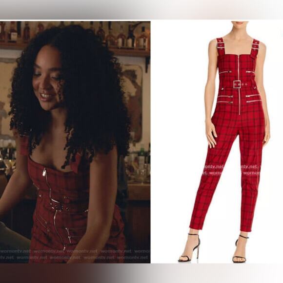 Nwt-WeWoreWhat- Seen on TV- Plaid Moto Overalls XS MSRP $225 - Picture 3 of 7